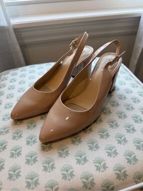 Alex Marie Blush Patent Slingback Pumps